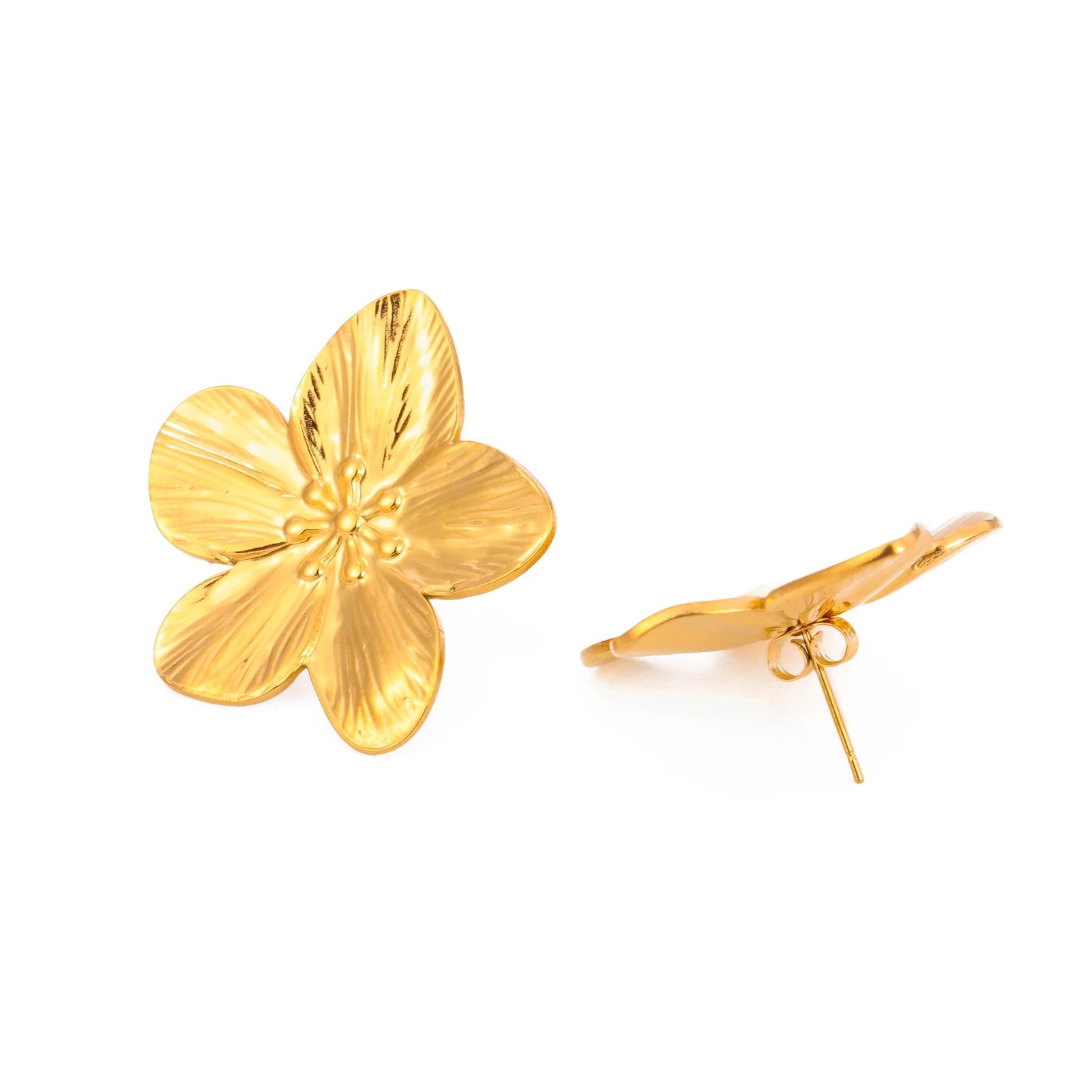 Unift וינטג' מתכת פרח עגילים לנשים בוהמי זהב צבע נירוסטה עגיל הצהרה אופנתי פשוט תכשיטים