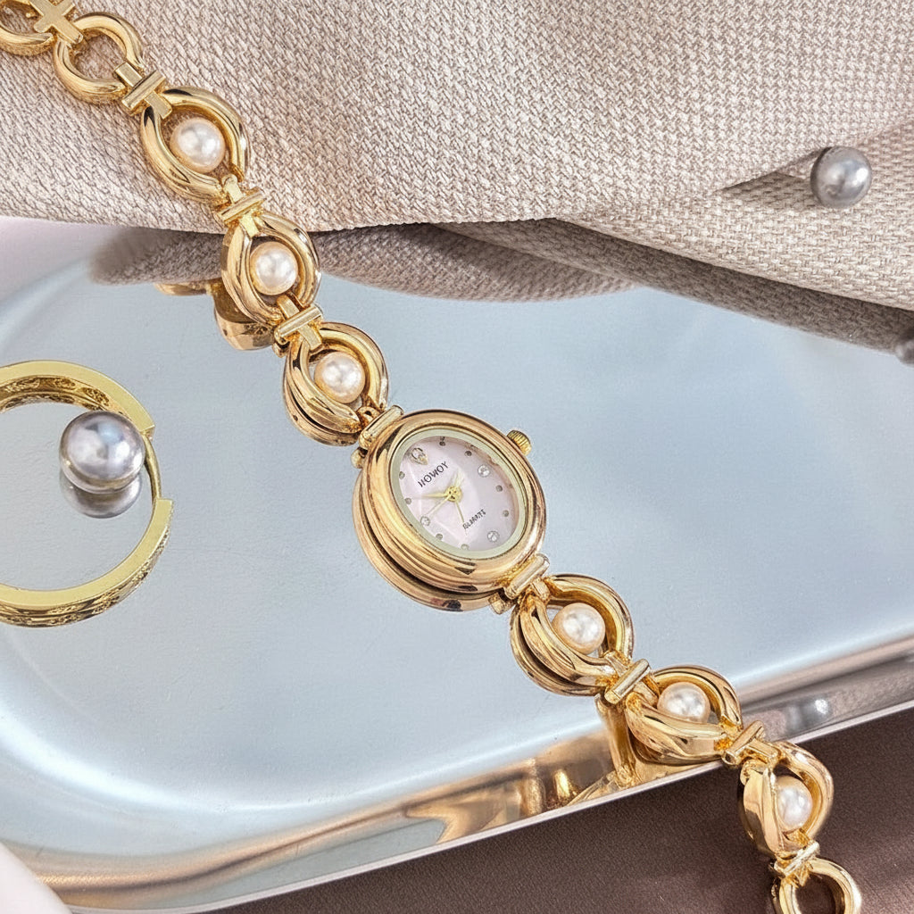 שעון פנינים אלגנטי