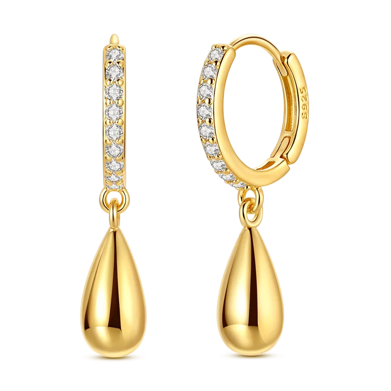 עגילי טיפת זהב