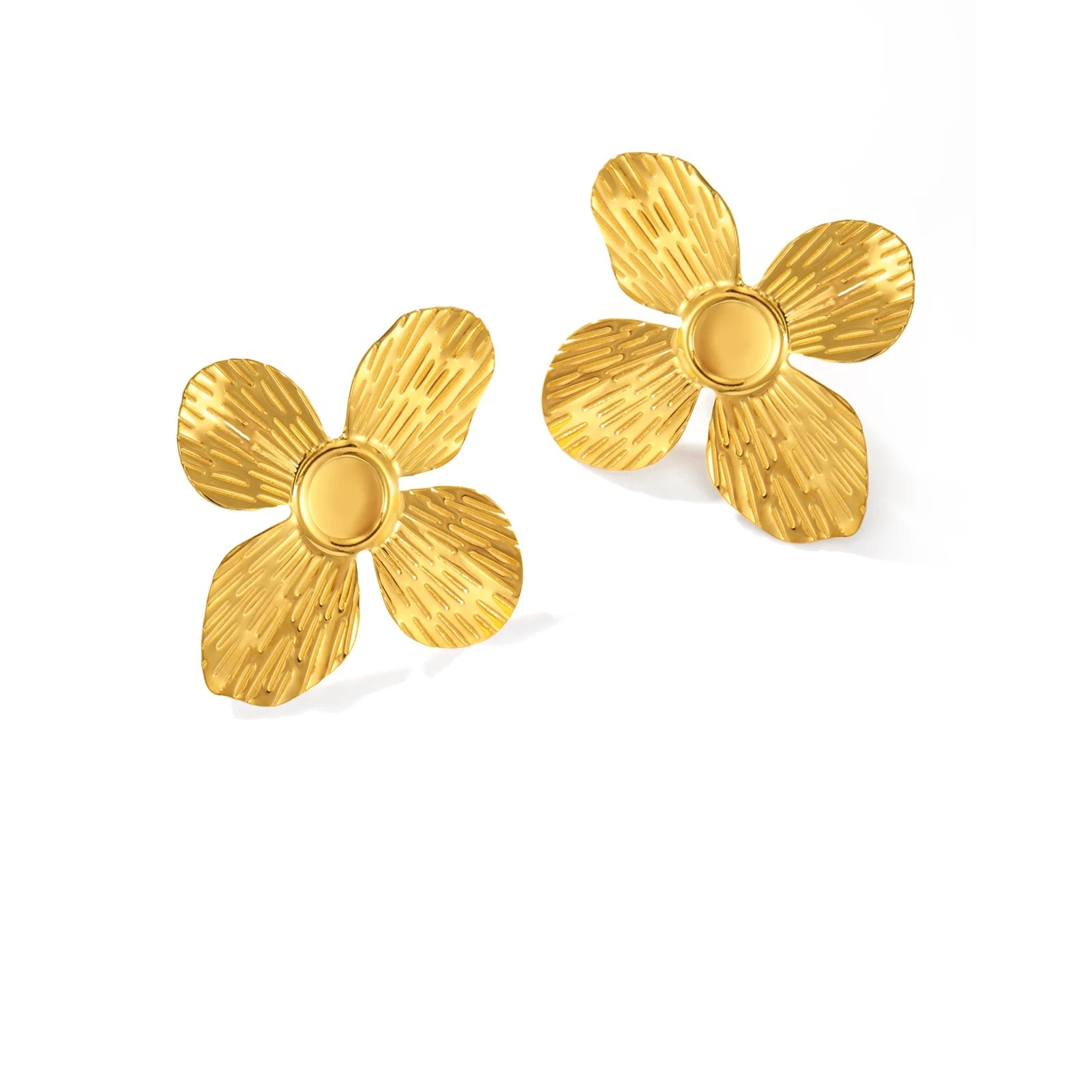 Unift וינטג' מתכת פרח עגילים לנשים בוהמי זהב צבע נירוסטה עגיל הצהרה אופנתי פשוט תכשיטים