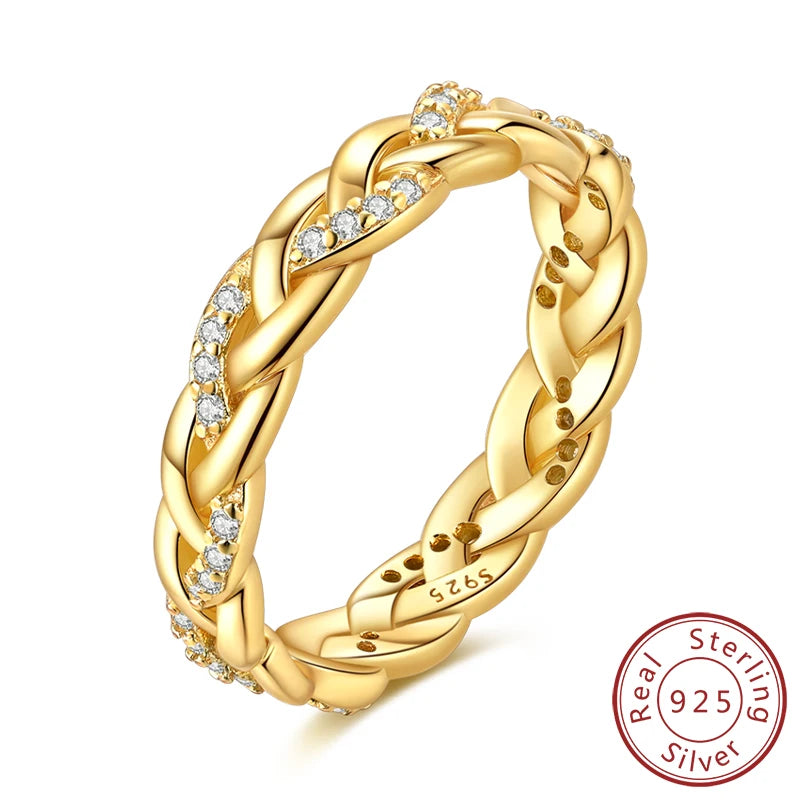 Rings 925 Sterling Silver Gold Star Moon Heart Watch Firefly Ring Adjustable Ring for Original Women Girl Fashion Jewelry Gifts