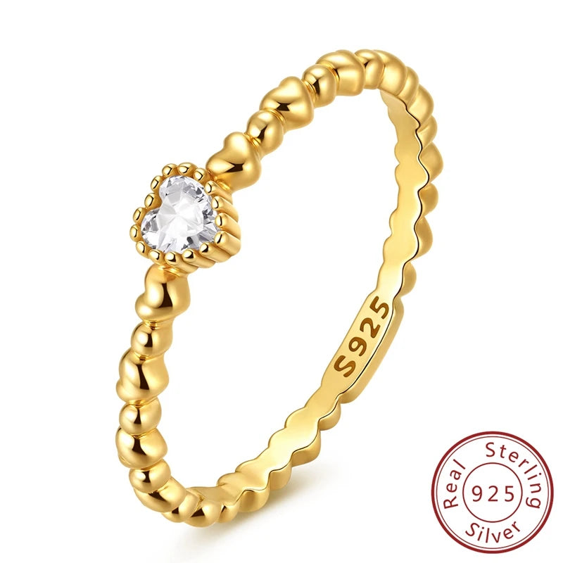 Rings 925 Sterling Silver Gold Star Moon Heart Watch Firefly Ring Adjustable Ring for Original Women Girl Fashion Jewelry Gifts