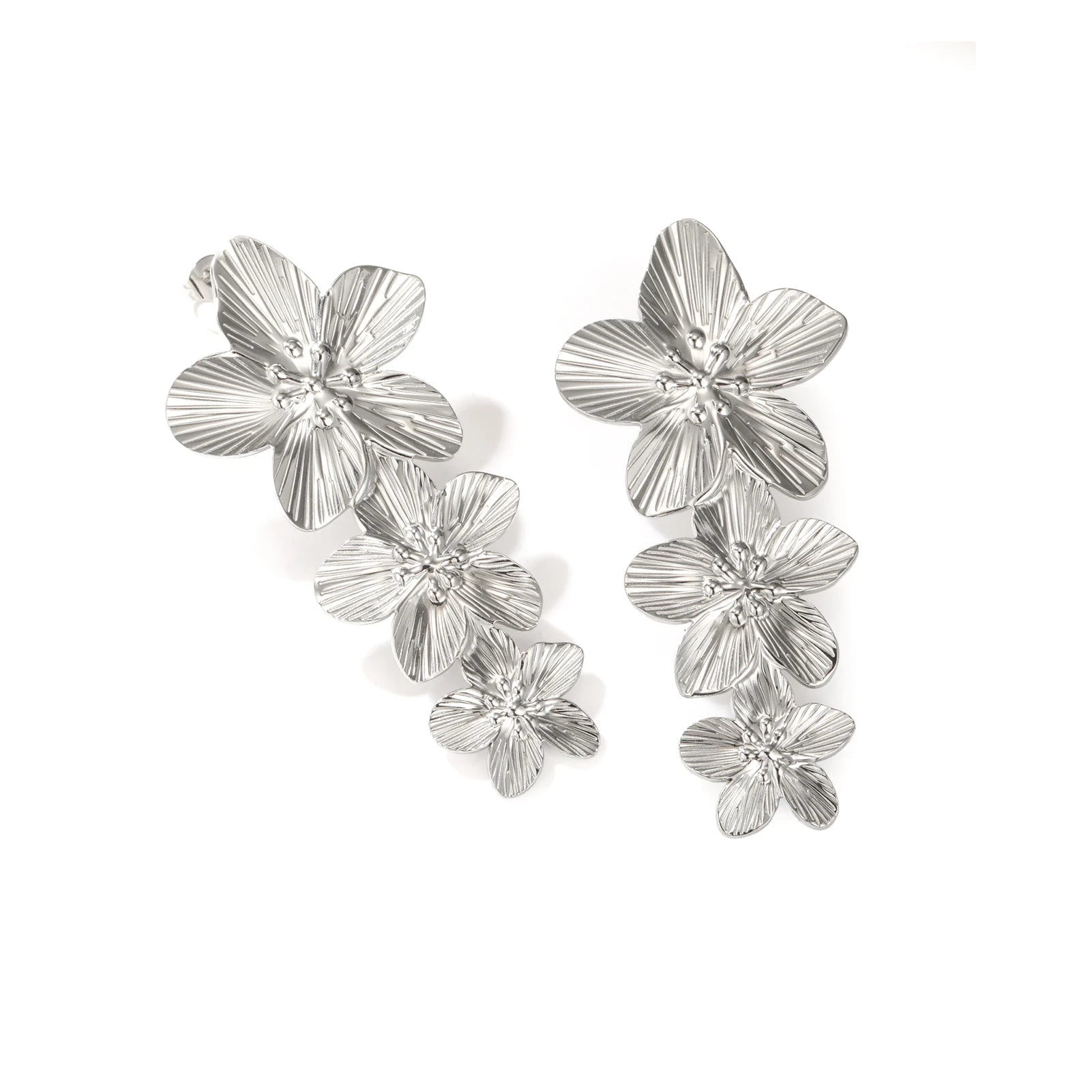 Unift וינטג' מתכת פרח עגילים לנשים בוהמי זהב צבע נירוסטה עגיל הצהרה אופנתי פשוט תכשיטים