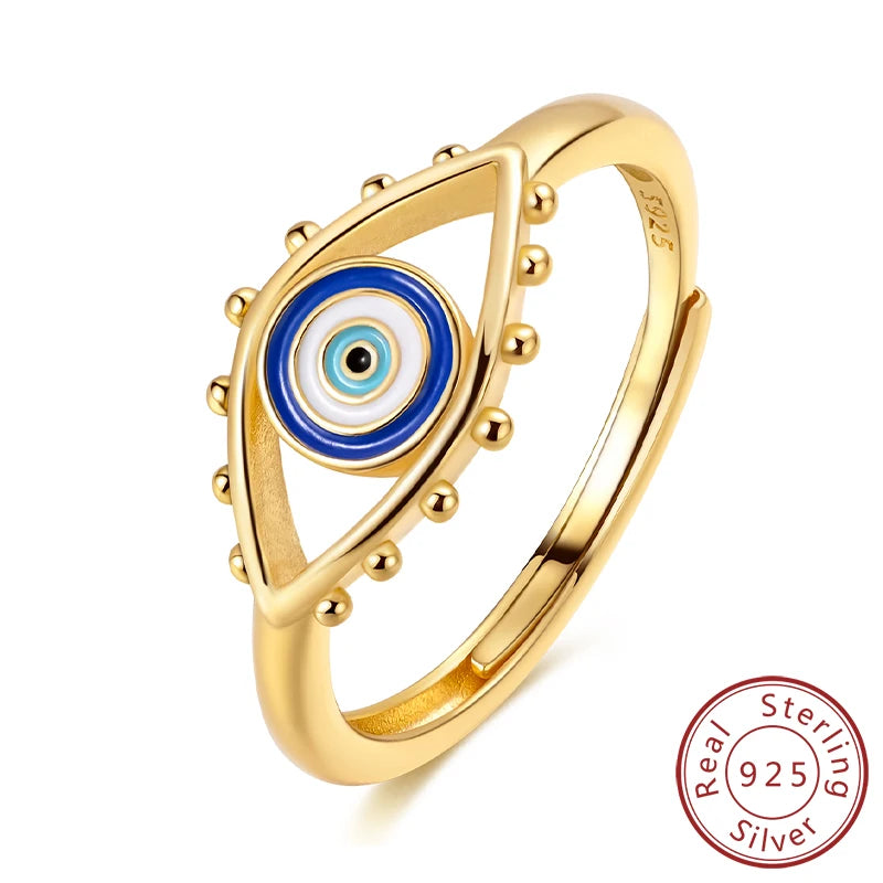 Rings 925 Sterling Silver Gold Star Moon Heart Watch Firefly Ring Adjustable Ring for Original Women Girl Fashion Jewelry Gifts