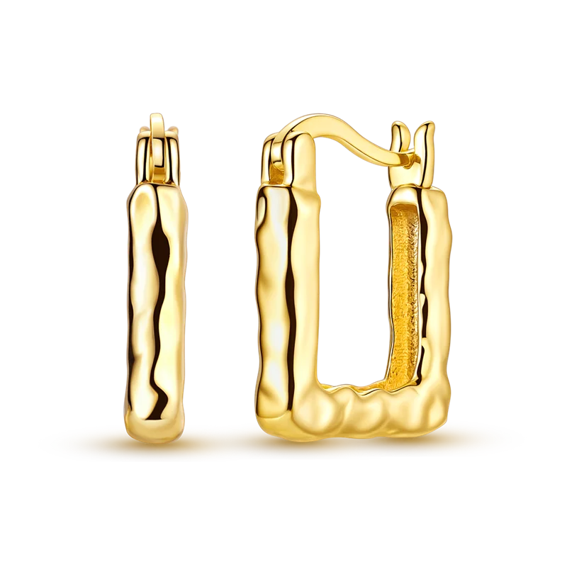 עגילי ריבוע מחוספס