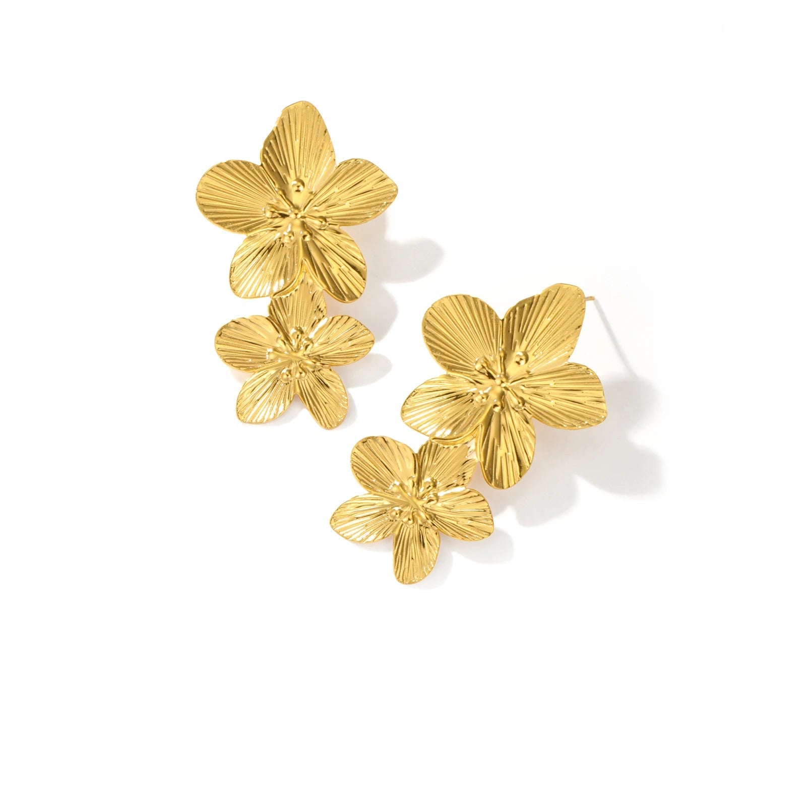 Unift וינטג' מתכת פרח עגילים לנשים בוהמי זהב צבע נירוסטה עגיל הצהרה אופנתי פשוט תכשיטים