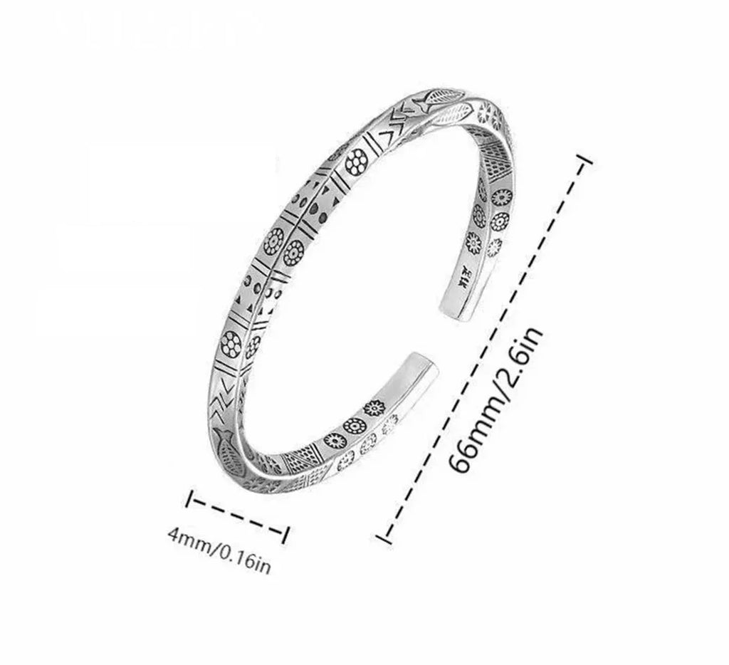 925 Sterling Silver Men Open Bracelet Bohemian mobius Loop Bracelet For Women Totem Trendy Jewelry Accessories