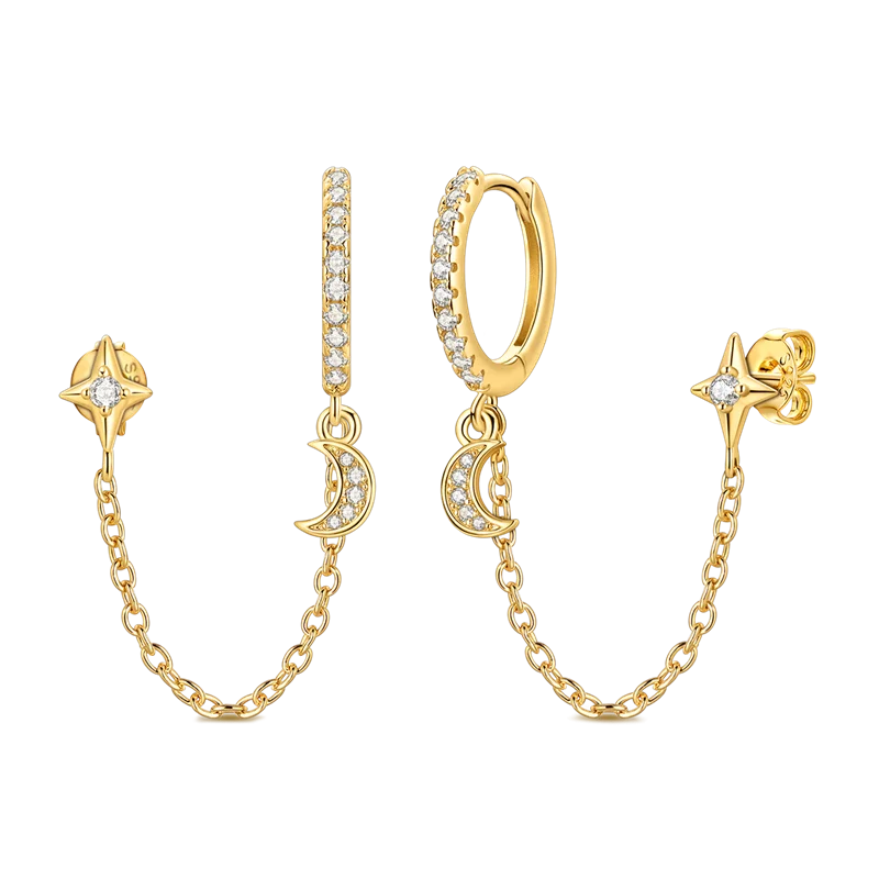 זוג עגיל בודד ירח