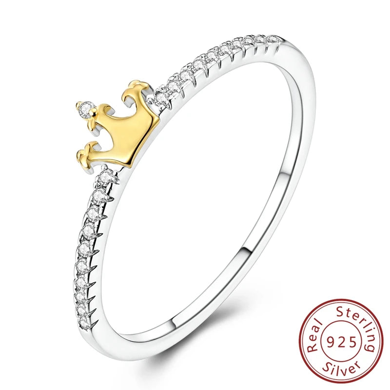 Rings 925 Sterling Silver Gold Star Moon Heart Watch Firefly Ring Adjustable Ring for Original Women Girl Fashion Jewelry Gifts