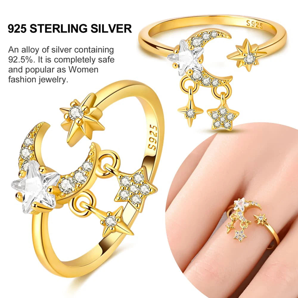 925 Sterling Silver Original Rings Crown Love Heart Sun Moon Engagement Wedding Pink Bow Ring Luxury  For Women Jewelry Gitf