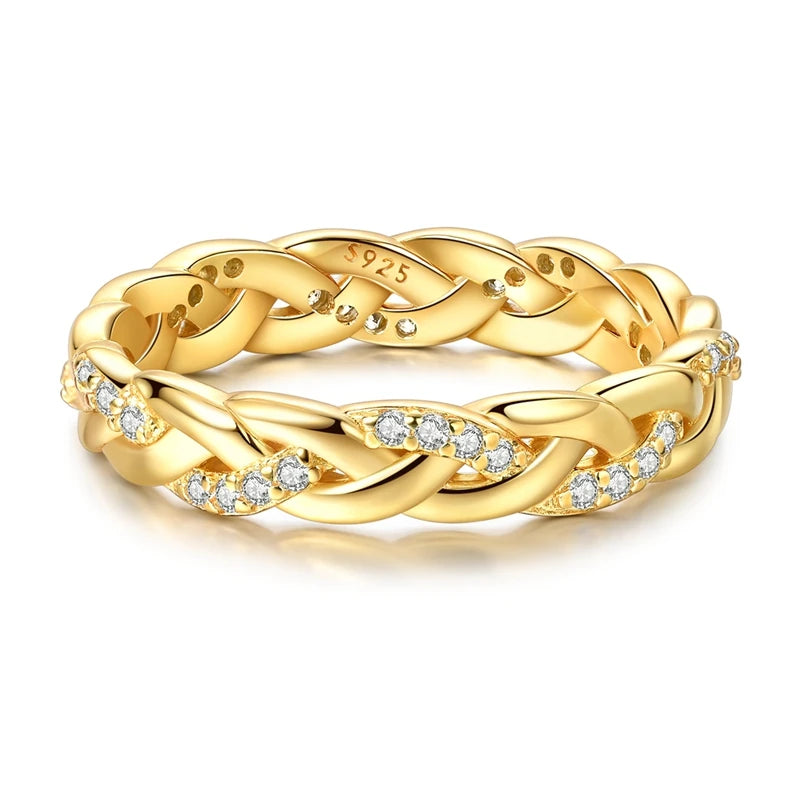 טבעת צמה מנצנצת